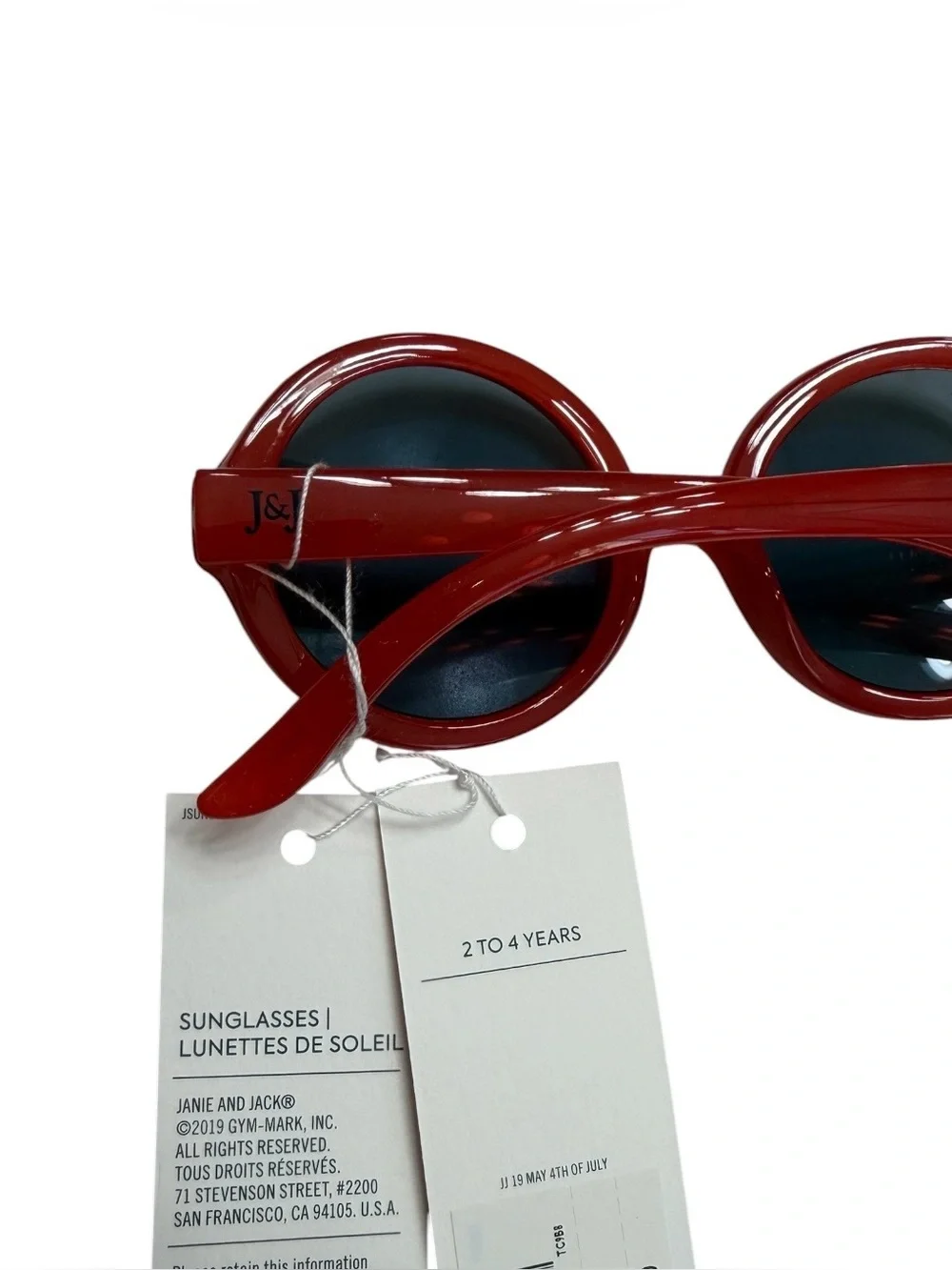 Janie and Jack Red Round Kids Sunglasses